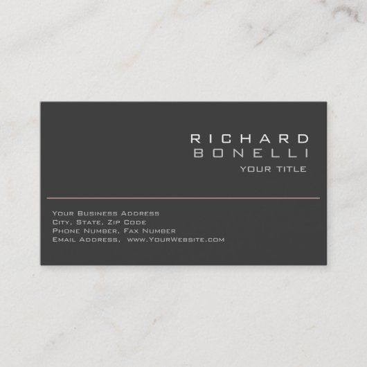 Niedliche Schlicht-Grau-Berufliche Visitenkarte (Vorderseite)