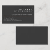 Niedliche Schlicht-Grau-Schwarz-Designer-Visitenka Visitenkarte (Vorne/Hinten)