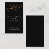 Niedliche Schlicht-Grau-Schwarz-Monogramm-Visitenk Visitenkarte (Vorne/Hinten)