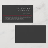 Niedliche Schlicht-Grau Trendy Chic Design Busines Visitenkarte (Vorne/Hinten)