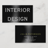 Niedliche Schlichte Black Interior Designer Visite Visitenkarte (Vorne/Hinten)