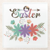 Niedliche, schlichte Blume Glasuntersetzer (Vorderseite)