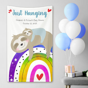 Niedliche Schlitze, farbenfrohe Boho Rainbow Baby  Banner