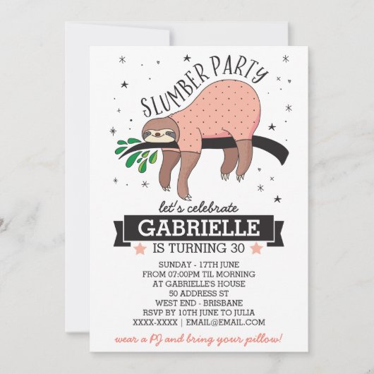 Niedliche Schlummerwolf-Party Einladung (Vorderseite)