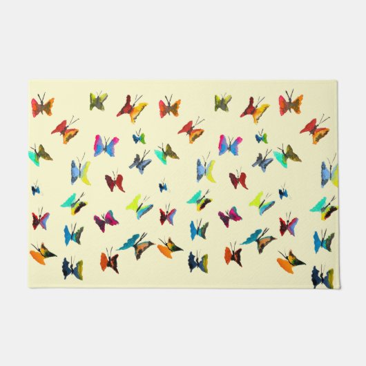 Niedliche Schmetterlinge Aquarellkunst Fußmatte (Vorderseite)