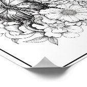 Niedliche Schmetterlinge/Blume Färben Poster (Ecke)