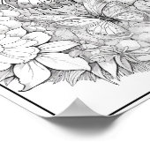 Niedliche Schmetterlinge/Blume Färben Poster (Ecke)