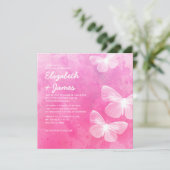 Niedliche Schmetterlinge, die Einladungen Wedding (Stehend Vorderseite)