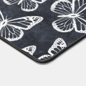 Niedliche Schmetterlinge Elegantes Chic Muster Gra Schreibtischunterlage (Ecke)