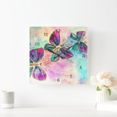 Niedliche Schmetterlinge Quadratische Wanduhr (Zuhause)