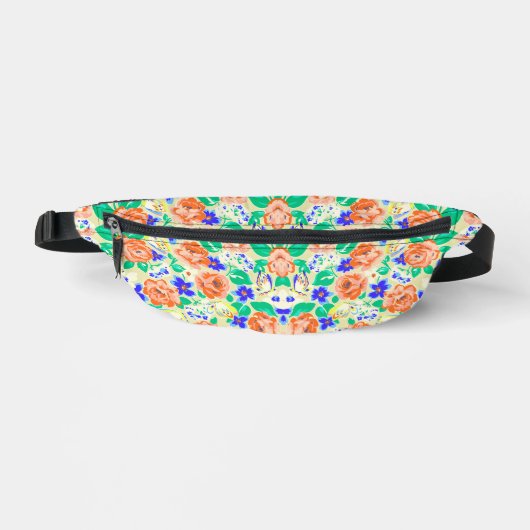 Niedliche Schmetterlinge Rose Muster Bauchtasche (Vorderseite)