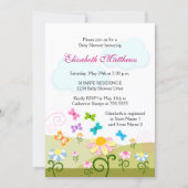 Niedliche Schmetterlinge und Milchdusche Einladung (Vorderseite)