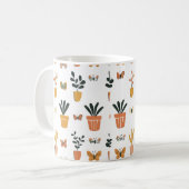 Niedliche Schmetterlinge und Topf Kaffeetasse (Vorderseite Links)