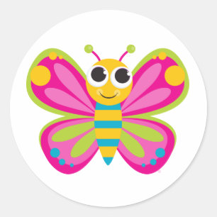Niedliche Schmetterlings-Aufkleber Runder Aufkleber
