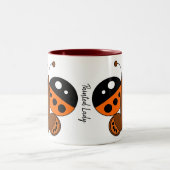 Niedliche Schmetterlingsblume-Tasse - Gemalte Dame Zweifarbige Tasse (Mittel)