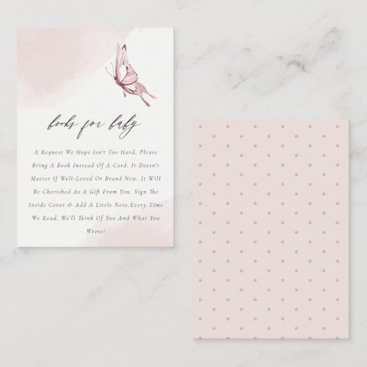 Niedliche Schmetterlingsbücher für Babydusche Begleitkarte (Vorne/Hinten)