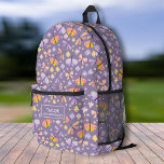Niedliche Schmetterlingsflora, Personalisierte Kin Bedruckter Rucksack<br><div class="desc">Super lustiger, niedlicher Rucksack mit einem Schmetterling Blumendruck und dem Namen Ihres Kindes. Hinzufügen und extra Bonuslinie von Text - Telefonnummer, Teamname, Sprichwort, etc. - oder löschen. Die Zimmer sind groß genug für Bücher, Computer, Sportgeräte und vieles mehr - oder auch als Reise- oder Schlittenbeutel. Stilvoll und farbenfroh, aber sehr...</div>