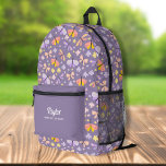 Niedliche Schmetterlingsflora, Personalisierte Kin Bedruckter Rucksack<br><div class="desc">Super lustiger, niedlicher Rucksack mit einem Schmetterling Blumendruck und dem Namen Ihres Kindes und einer extra Bonuslinie. Fügen Sie eine Telefonnummer, ein Sprichwort usw. hinzu oder löschen Sie diese. Die Zimmer sind groß genug für Bücher, Computer, Sportgeräte und vieles mehr - oder als Reise-, Rucksack. Stilvoll und farbenfroh, aber sehr...</div>