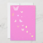 Niedliche Schmetterlingsmädchen Rosa Geburtstag Einladung (Rückseite)