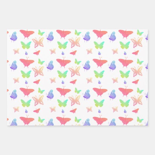 Niedliche Schmetterlingsmuster-Wrapper Geschenkpapier Set (Vorderseite 3)