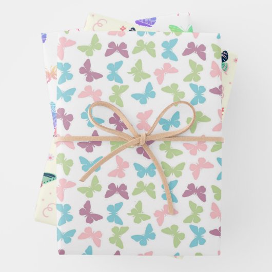Niedliche Schmetterlingsmuster-Wrapper Geschenkpapier Set (Beispiel)