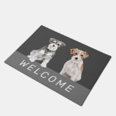 Niedliche Schnauzer-Hunde Fußmatte (Schrägansicht)