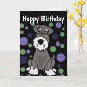 Niedliche Schnauzer-Hunde- und Kreissmuster Karte (Gelbe Blume)