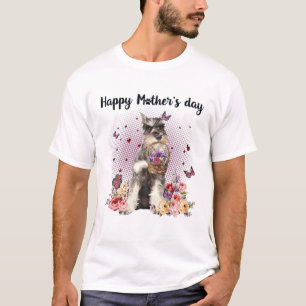 Niedliche Schnauzer Mama Blume Frohe Mutter Tag Li T-Shirt