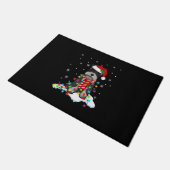 Niedliche Schnauzer Weihnachtsbeleuchtung mit Weih Fußmatte (Schrägansicht)