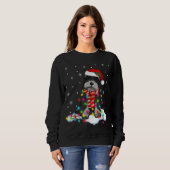 Niedliche Schnauzer Weihnachtsbeleuchtung mit Weih Sweatshirt (Vorne ganz)