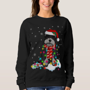 Niedliche Schnauzer Weihnachtsbeleuchtung mit Weih Sweatshirt