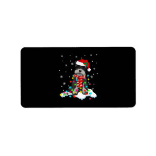 Niedliche Schnauzer Weihnachtslichter mit Weihnach Adressaufkleber