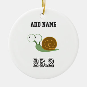 Niedliche Schnecke 26.2 (Marathon) Keramikornament