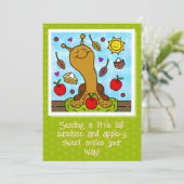 Niedliche Schnecke Apple y Sweet Smile Fall Karte (Stehend Vorderseite)