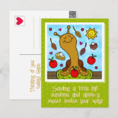 Niedliche Schnecke Apple y Sweet Smile Fall Postkarte (Vorne/Hinten)