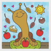 Niedliche Schnecke Apple y Sweet Smile Fall Vinyl Aufkleber (Vorderseite)
