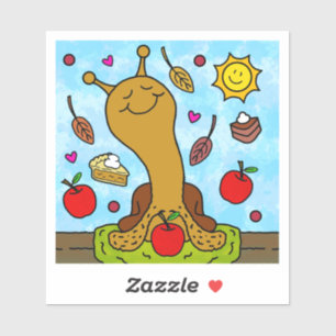 Niedliche Schnecke Apple y Sweet Smile Fall Vinyl Aufkleber