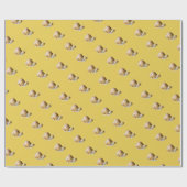 Niedliche Schnecke auf gelbem Wrapping Paper Geschenkpapier (Flach)