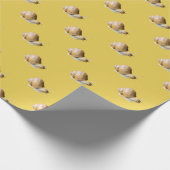 Niedliche Schnecke auf gelbem Wrapping Paper Geschenkpapier (Ecke)