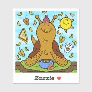 Niedliche Schnecke Comfort Food Happy Fall Vinyl Aufkleber