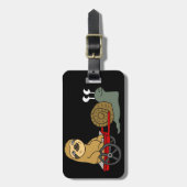 Niedliche Schnecke, die Sloth im roten Lastwagen Gepäckanhänger (Vorderseite vertikal)