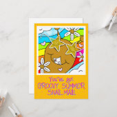 Niedliche Schnecke Groovy Summer Mail Hallo Gruß Karte (Vorderseite/Rückseite Beispiel)