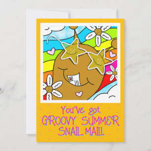 Niedliche Schnecke Groovy Summer Mail Hallo Gruß Karte