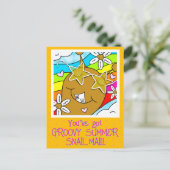 Niedliche Schnecke Groovy Summer Mail Postkarte (Stehend Vorderseite)