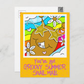 Niedliche Schnecke Groovy Summer Mail Postkarte (Vorne/Hinten)