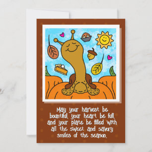 Niedliche Schnecke Happy Thanksgiving Feiertagskarte