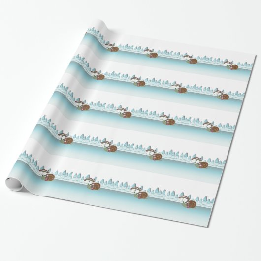 Niedliche Schnecke in Schlafkappe Geschenkpapier (Ungerollt)