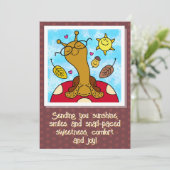 Niedliche Schnecke mit Brille auf Pilzfall Karte (Stehend Vorderseite)