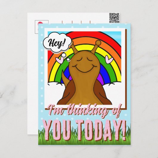 Niedliche Schnecke mit Rainbow Snail Tastic Day | Postkarte (Vorne/Hinten)