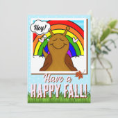 Niedliche Schnecke mit Regenbogen und Bleifall | B Karte (Stehend Vorderseite)